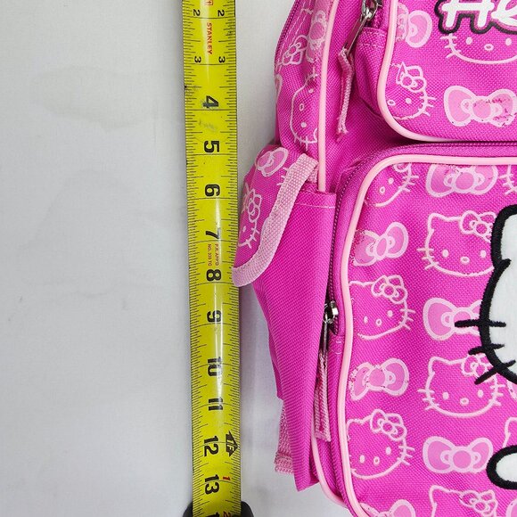 Hello Kitty Pink Backpack Adjustable Strap Two Front Pockets Two Side Pockets - Picture 2 of 10